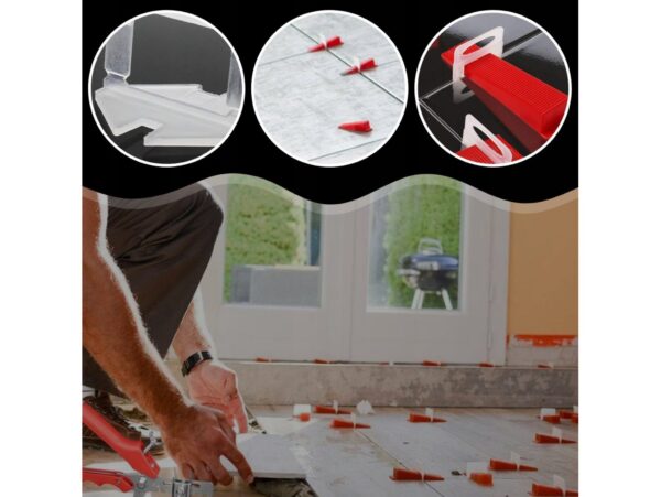 KLIPSY DO POZIOMOWANIA PŁYTEK 500SZT KLINY 100SZT ZESTAW 1MM