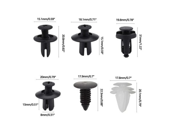 KLIPSY SPINKI DO TAPICERKI SAMOCHODOWEJ 100SZT