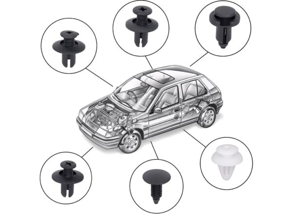 KLIPSY SPINKI DO TAPICERKI SAMOCHODOWEJ 100SZT
