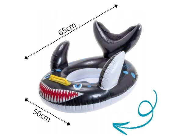KOŁO DO PŁYWANIA DLA DZIECI REKIN 65cm/50cm - czarny