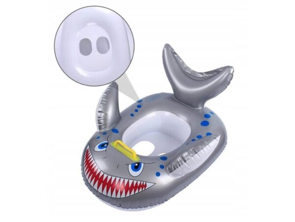KOŁO DO PŁYWANIA DLA DZIECI REKIN 65cm/50cm - szary