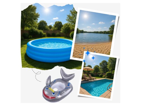 KOŁO DO PŁYWANIA DLA DZIECI REKIN 65cm/50cm - szary