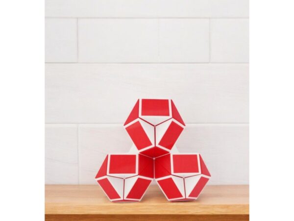 KOSTKA MAGICZNA UKŁADANKA 24-SEGMENTY 23x1,3x0,9cm - czerwony