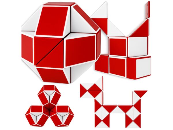 KOSTKA MAGICZNA UKŁADANKA 24-SEGMENTY 23x1,3x0,9cm - czerwony