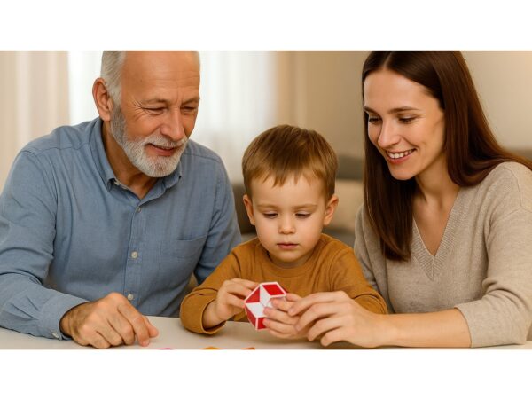 KOSTKA MAGICZNA UKŁADANKA 24-SEGMENTY 23x1,3x0,9cm - czerwony