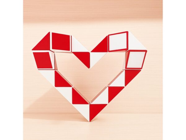 KOSTKA MAGICZNA UKŁADANKA 24-SEGMENTY 23x1,3x0,9cm - czerwony