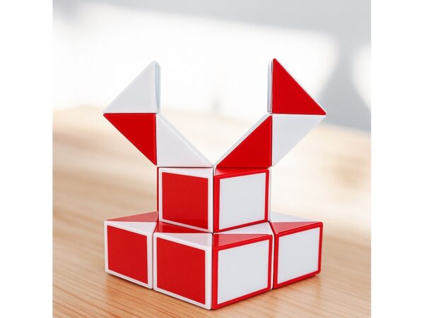 KOSTKA MAGICZNA UKŁADANKA 24-SEGMENTY 23x1,3x0,9cm - czerwony