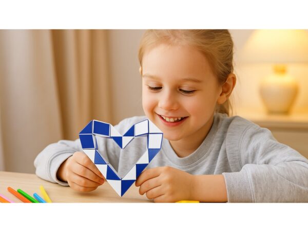 KOSTKA MAGICZNA UKŁADANKA 24-SEGMENTY 23x1,3x0,9cm - niebieski