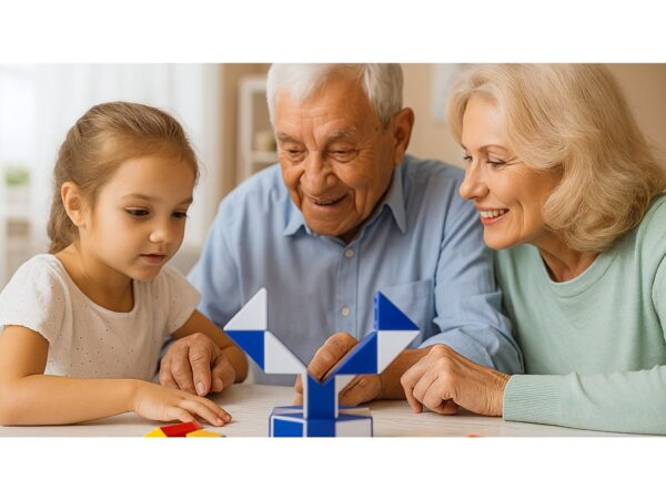 KOSTKA MAGICZNA UKŁADANKA 24-SEGMENTY 23x1,3x0,9cm - niebieski