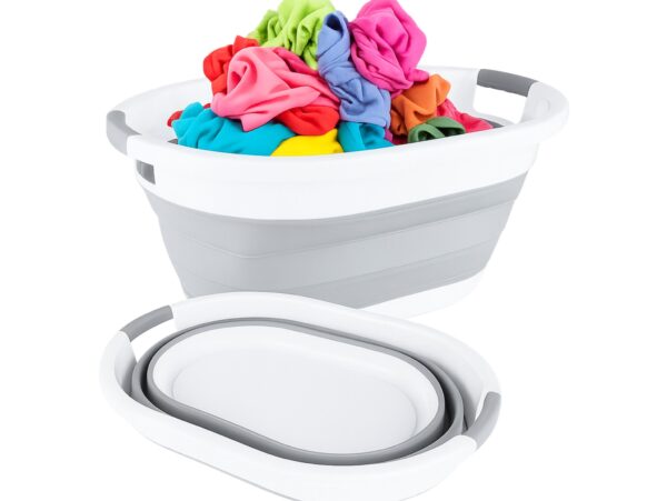 KOSZ NA PRANIE BIELIZNĘ SKŁADANY MISKA SILIKON 25L