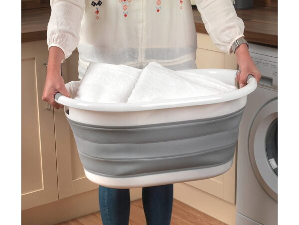 KOSZ NA PRANIE BIELIZNĘ SKŁADANY MISKA SILIKON 25L