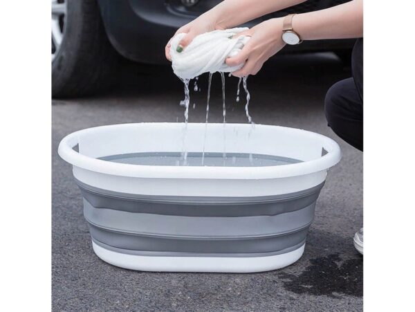 KOSZ NA PRANIE BIELIZNĘ SKŁADANY MISKA SILIKON 25L