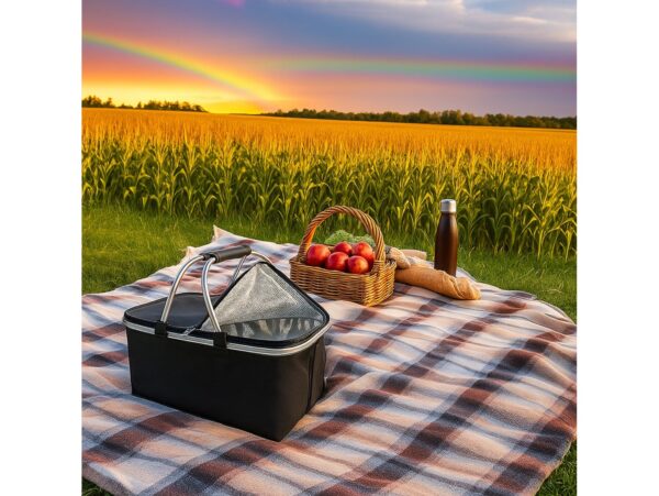 KOSZ PIKNIKOWY 49x27 DWIE RĄCZKI - czarny