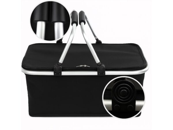 KOSZ PIKNIKOWY 49x27 DWIE RĄCZKI - czarny