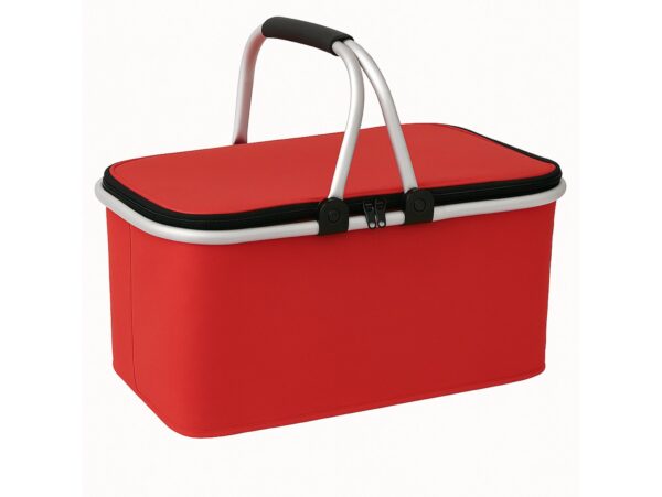 KOSZ PIKNIKOWY 49x27 DWIE RĄCZKI - czerwony