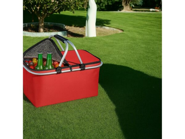 KOSZ PIKNIKOWY 49x27 DWIE RĄCZKI - czerwony