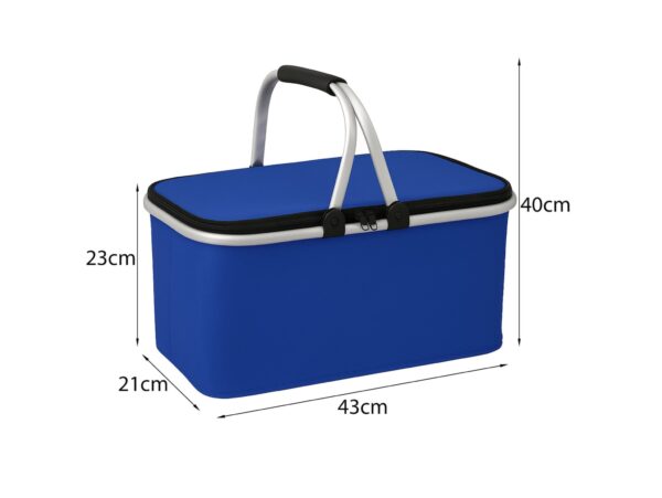 KOSZ PIKNIKOWY 49x27 DWIE RĄCZKI - niebieski