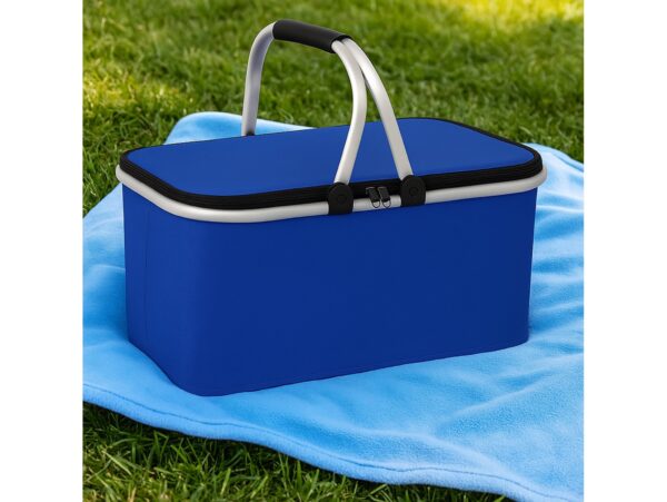 KOSZ PIKNIKOWY 49x27 DWIE RĄCZKI - niebieski