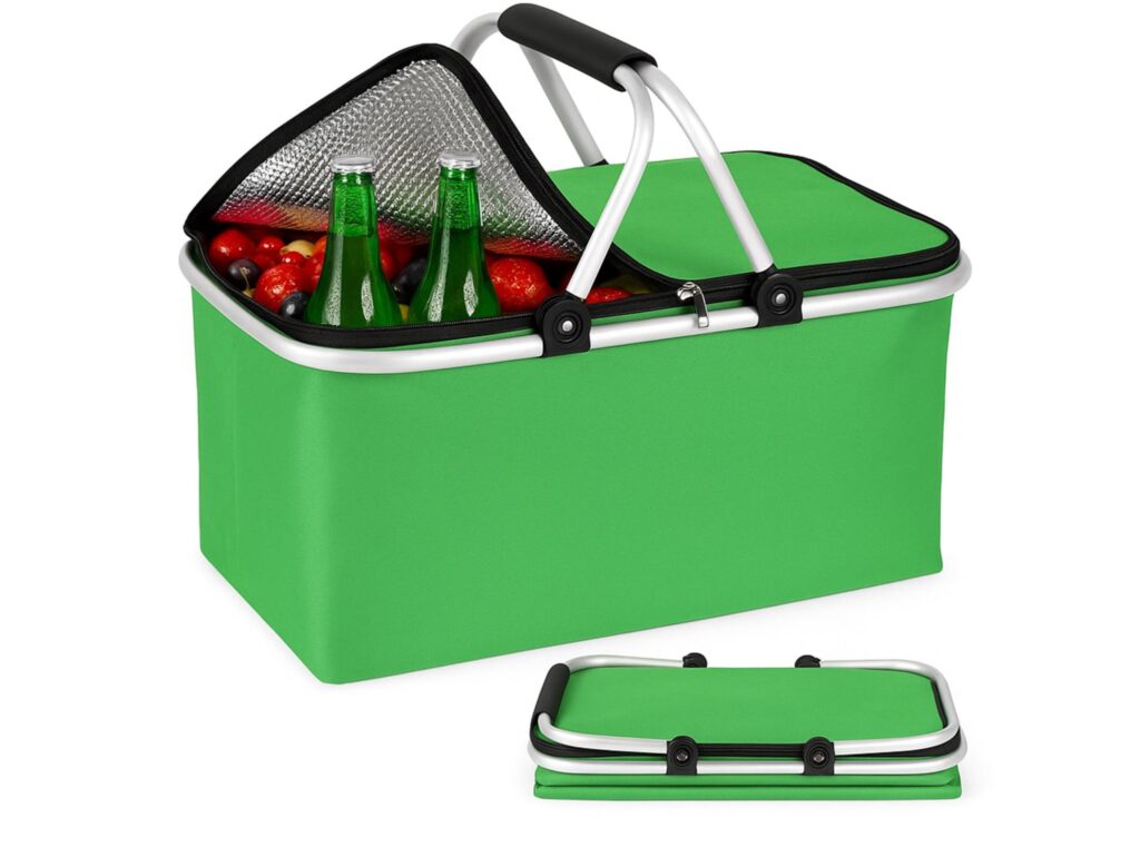 KOSZ PIKNIKOWY 49x27 DWIE RĄCZKI - zielony