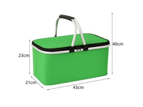 KOSZ PIKNIKOWY 49x27 DWIE RĄCZKI - zielony