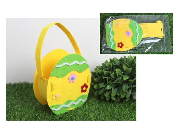KOSZYCZEK WIELKANOCNY HANDMADE DIY FILCOWY - JAJKO 23x15x7
