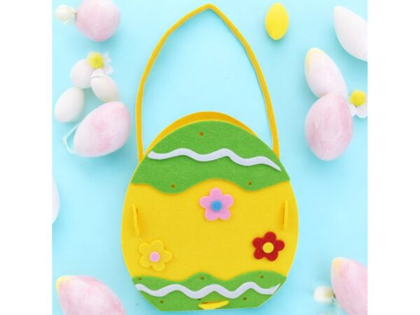 KOSZYCZEK WIELKANOCNY HANDMADE DIY FILCOWY - JAJKO 23x15x7