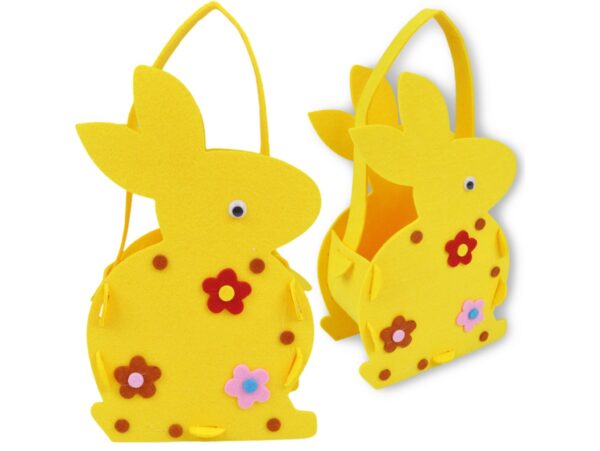 KOSZYCZEK WIELKANOCNY HANDMADE DIY FILCOWY - ZAJĄC 23x14x6