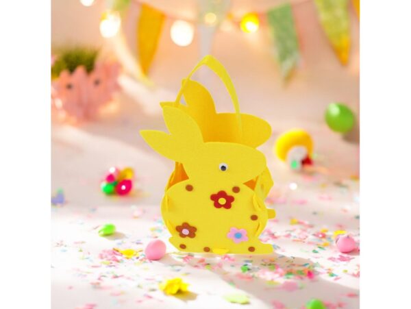 KOSZYCZEK WIELKANOCNY HANDMADE DIY FILCOWY - ZAJĄC 23x14x6