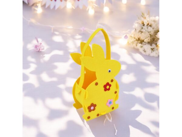 KOSZYCZEK WIELKANOCNY HANDMADE DIY FILCOWY - ZAJĄC 23x14x6