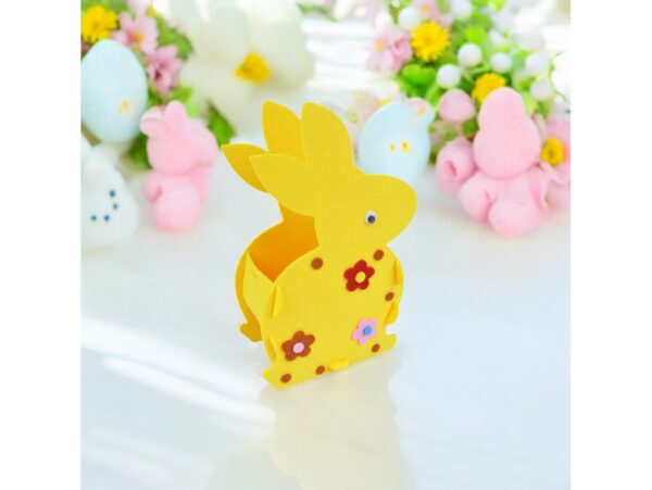 KOSZYCZEK WIELKANOCNY HANDMADE DIY FILCOWY - ZAJĄC 23x14x6