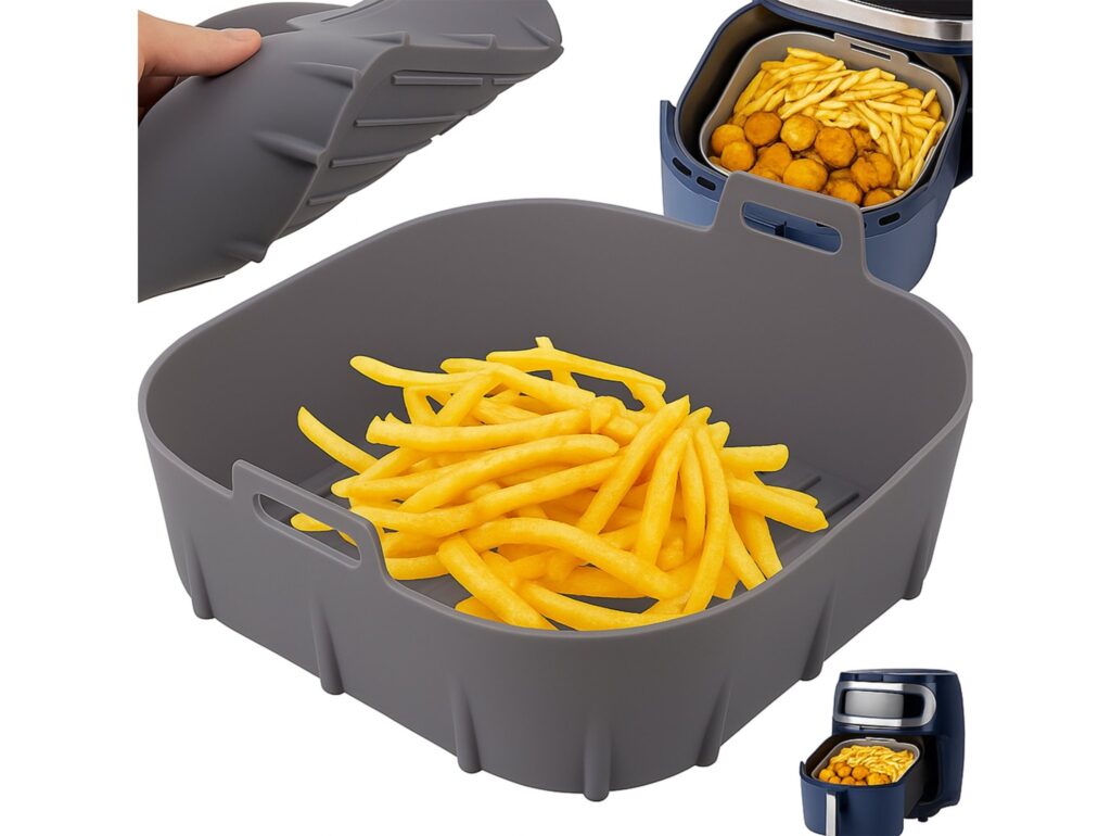 KOSZYK SILIKONOWY FORMA DO FRYTKOWNICY AIR FRYER 17x17x6cm