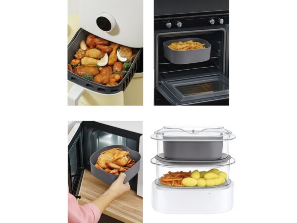 KOSZYK SILIKONOWY FORMA DO FRYTKOWNICY AIR FRYER 17x17x6cm