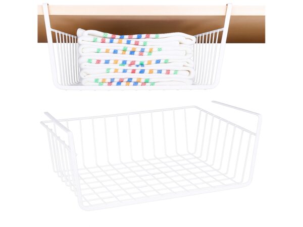KOSZYK WISZĄCY DO SZAFY PODWIERZANY 32x23x8,5cm - biały