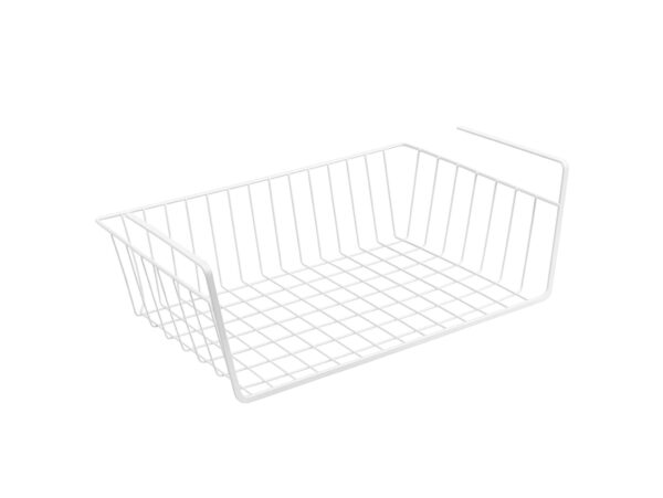 KOSZYK WISZĄCY DO SZAFY PODWIERZANY 32x23x8,5cm - biały