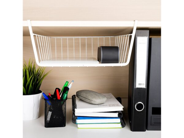 KOSZYK WISZĄCY DO SZAFY PODWIERZANY 32x23x8,5cm - biały