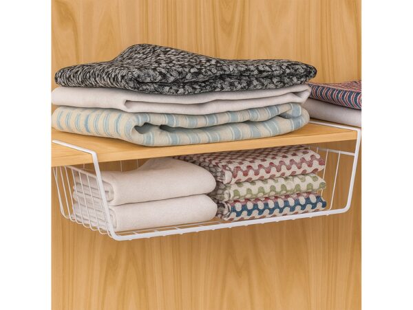 KOSZYK WISZĄCY DO SZAFY PODWIERZANY 32x23x8,5cm - biały