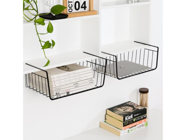 KOSZYK WISZĄCY DO SZAFY PODWIERZANY 32x23x8,5cm - czarny