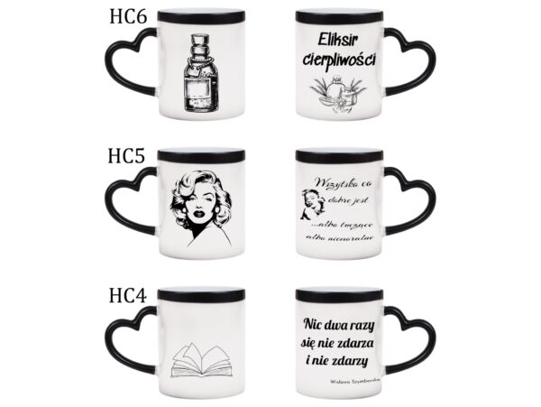 KUBEK DO SUBLIMACJI 330ML CZARNY MAGICZNY UCHWYT SERCE