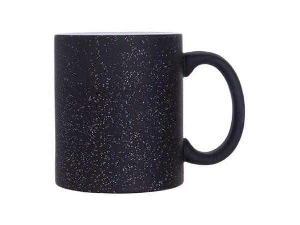 KUBEK DO SUBLIMACJI 330ML CZARNY MAGICZNY Z BROKATEM