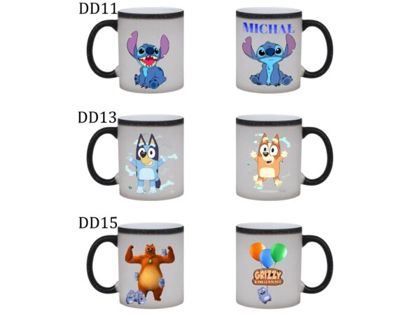 KUBEK DO SUBLIMACJI 330ML CZARNY MAGICZNY Z BROKATEM