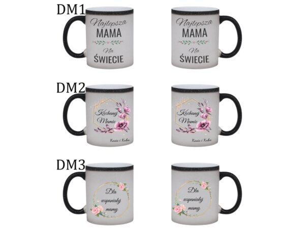 KUBEK DO SUBLIMACJI 330ML CZARNY MAGICZNY Z BROKATEM