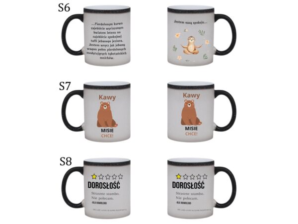 KUBEK DO SUBLIMACJI 330ML CZARNY MAGICZNY Z BROKATEM