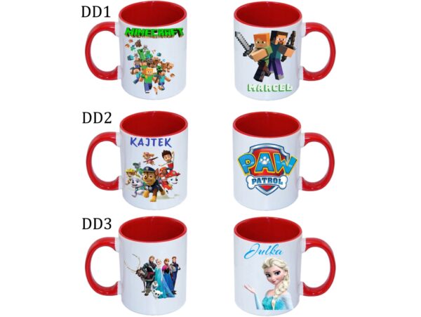 KUBEK DO SUBLIMACJI 330ML CZERWONY UCHWYT