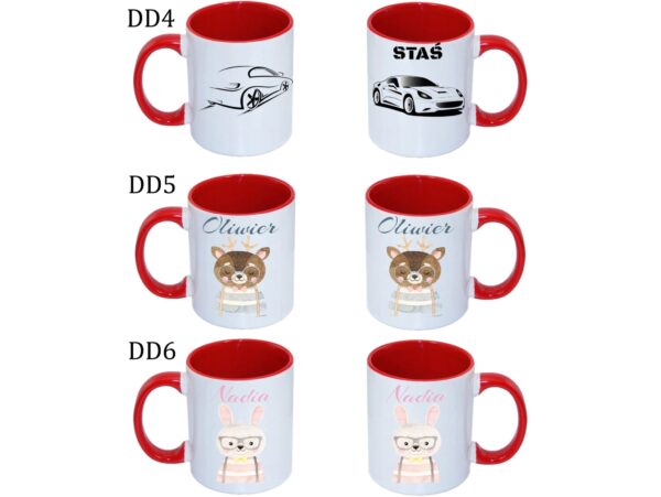 KUBEK DO SUBLIMACJI 330ML CZERWONY UCHWYT