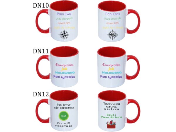 KUBEK DO SUBLIMACJI 330ML CZERWONY UCHWYT