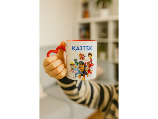 KUBEK DO SUBLIMACJI 330ML CZERWONY UCHWYT SERCE