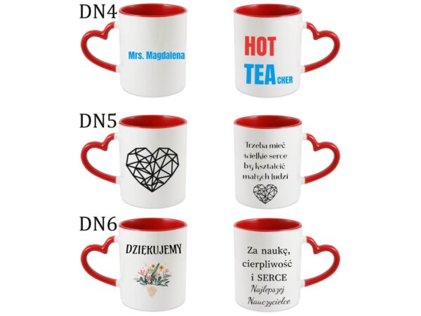 KUBEK DO SUBLIMACJI 330ML CZERWONY UCHWYT SERCE