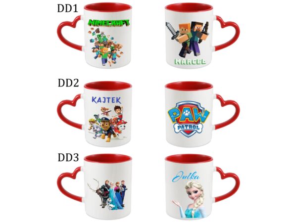 KUBEK DO SUBLIMACJI 330ML CZERWONY UCHWYT SERCE