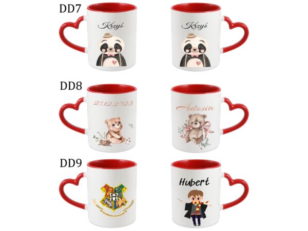 KUBEK DO SUBLIMACJI 330ML CZERWONY UCHWYT SERCE