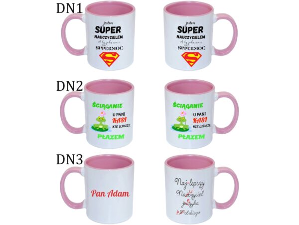 KUBEK DO SUBLIMACJI 330ML RÓŻOWY UCHWYT